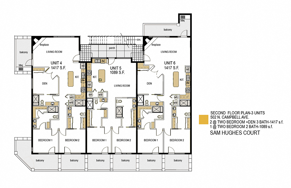 Floor plan for 2 beds, 2 baths
